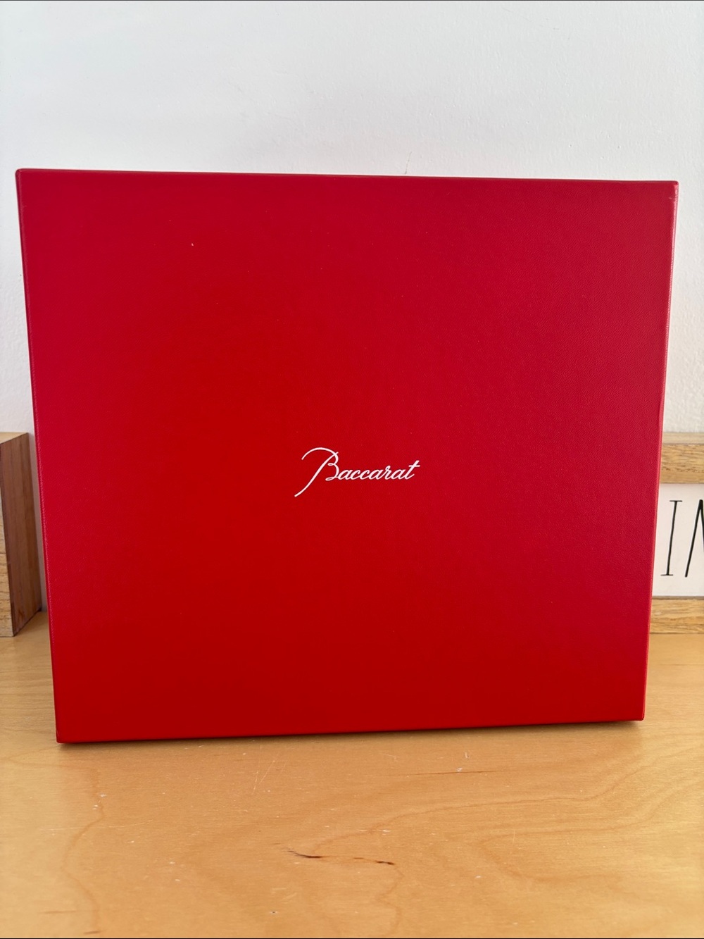 Baccarat Red Presentation Box with Script Logo